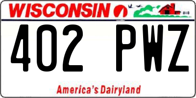 WI license plate 402PWZ