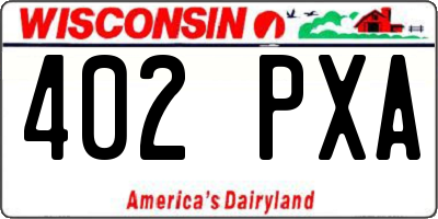 WI license plate 402PXA