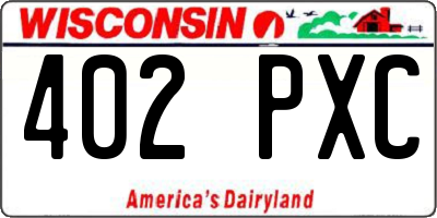 WI license plate 402PXC