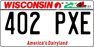 WI license plate 402PXE