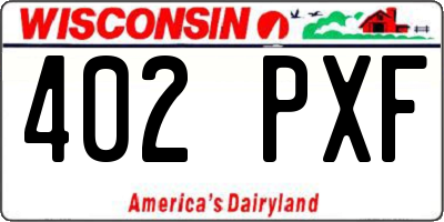 WI license plate 402PXF