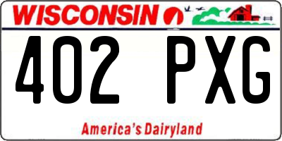 WI license plate 402PXG