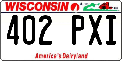 WI license plate 402PXI