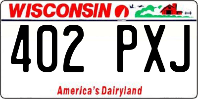 WI license plate 402PXJ