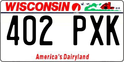 WI license plate 402PXK