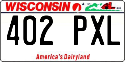 WI license plate 402PXL