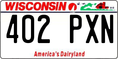 WI license plate 402PXN