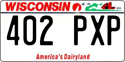 WI license plate 402PXP
