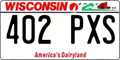 WI license plate 402PXS