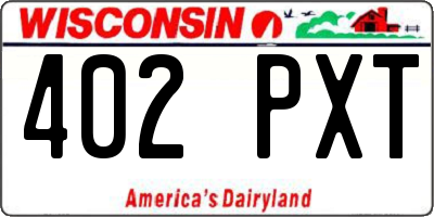 WI license plate 402PXT
