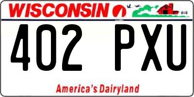 WI license plate 402PXU