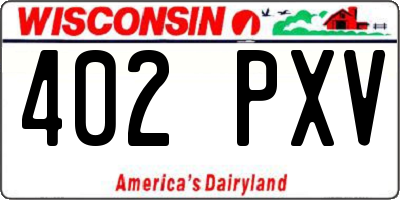 WI license plate 402PXV