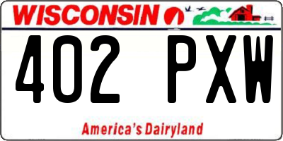 WI license plate 402PXW