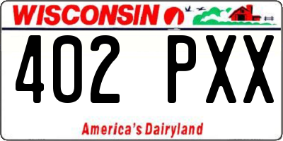 WI license plate 402PXX
