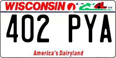 WI license plate 402PYA