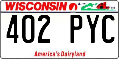 WI license plate 402PYC