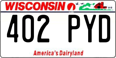 WI license plate 402PYD