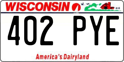 WI license plate 402PYE