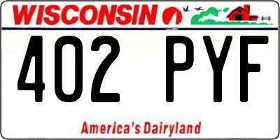 WI license plate 402PYF