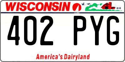 WI license plate 402PYG
