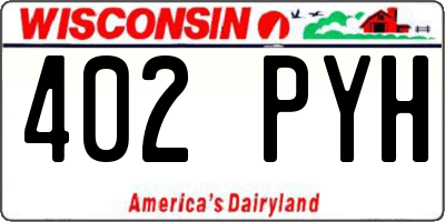 WI license plate 402PYH