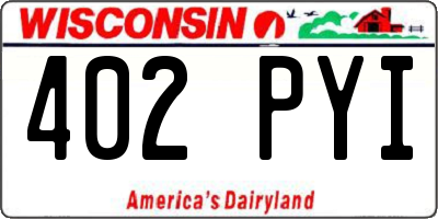 WI license plate 402PYI