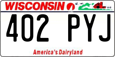 WI license plate 402PYJ