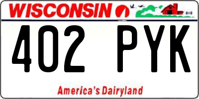 WI license plate 402PYK