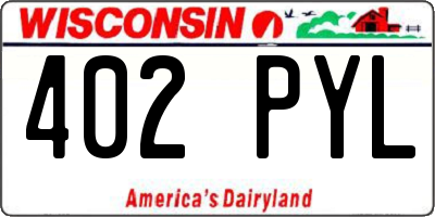 WI license plate 402PYL