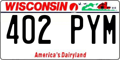 WI license plate 402PYM