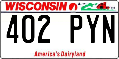 WI license plate 402PYN