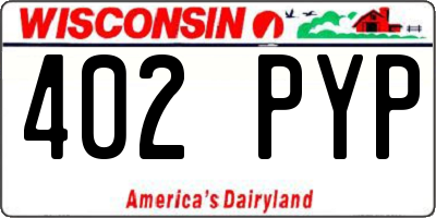 WI license plate 402PYP