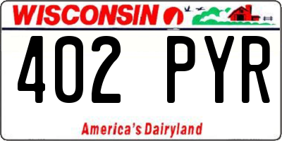 WI license plate 402PYR