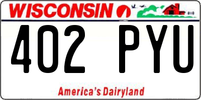 WI license plate 402PYU