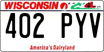 WI license plate 402PYV