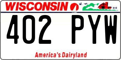WI license plate 402PYW