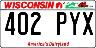 WI license plate 402PYX