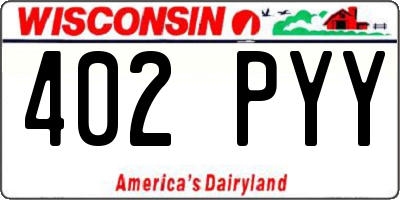 WI license plate 402PYY