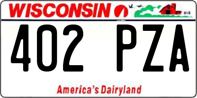 WI license plate 402PZA