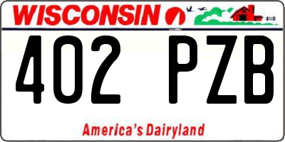 WI license plate 402PZB