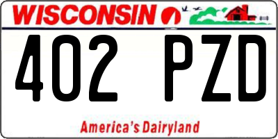 WI license plate 402PZD
