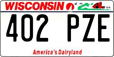 WI license plate 402PZE