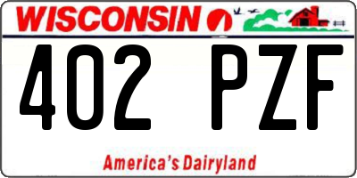 WI license plate 402PZF