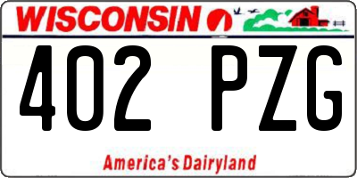 WI license plate 402PZG