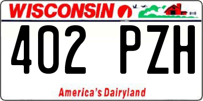 WI license plate 402PZH