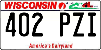 WI license plate 402PZI