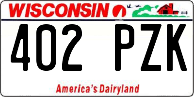 WI license plate 402PZK
