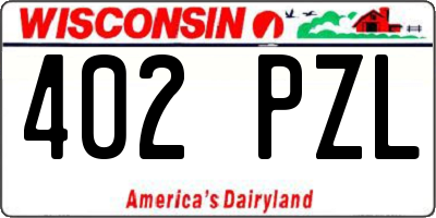 WI license plate 402PZL