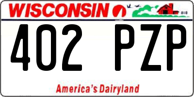 WI license plate 402PZP