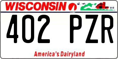 WI license plate 402PZR
